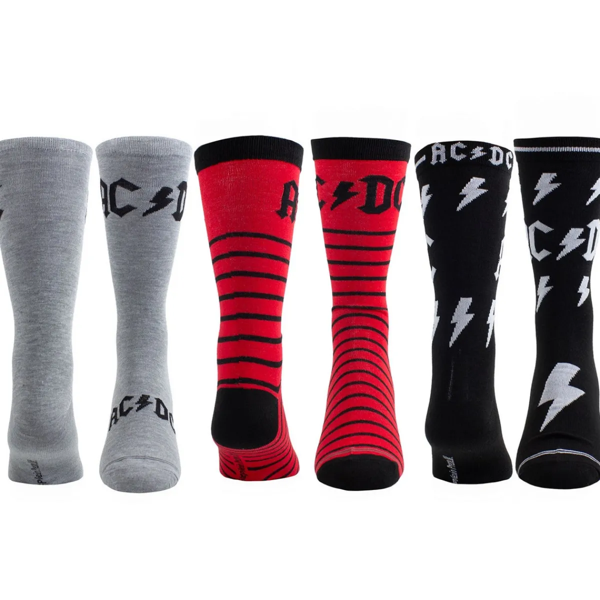 AC/DC: Logos - Sukkasetti kitararasiassa, 3-pack Sukat|Ac / Dc