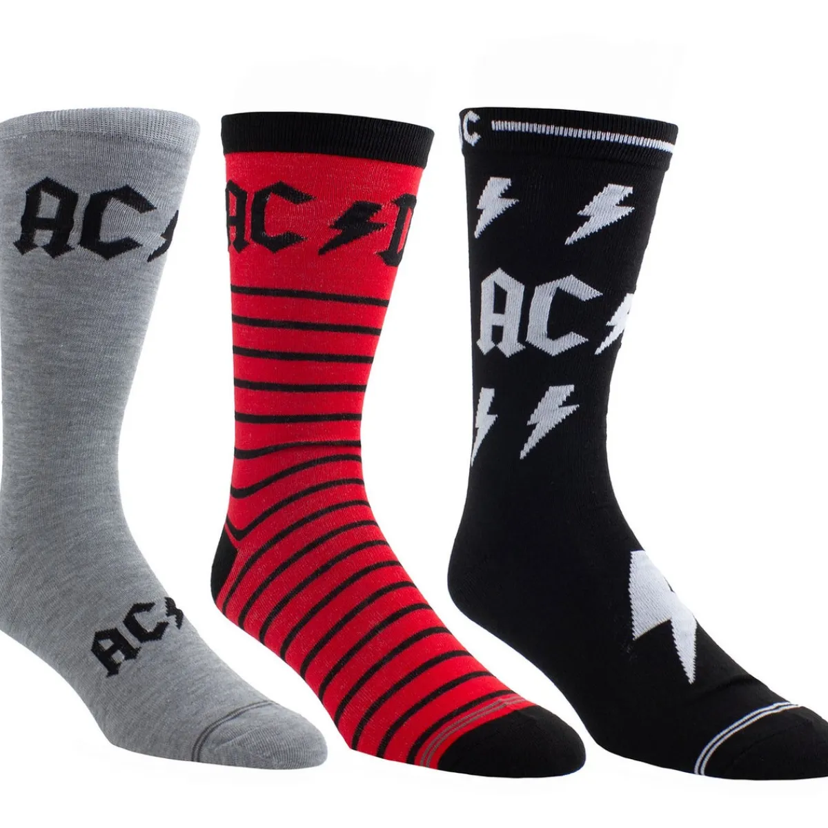 AC/DC: Logos - Sukkasetti kitararasiassa, 3-pack Sukat|Ac / Dc