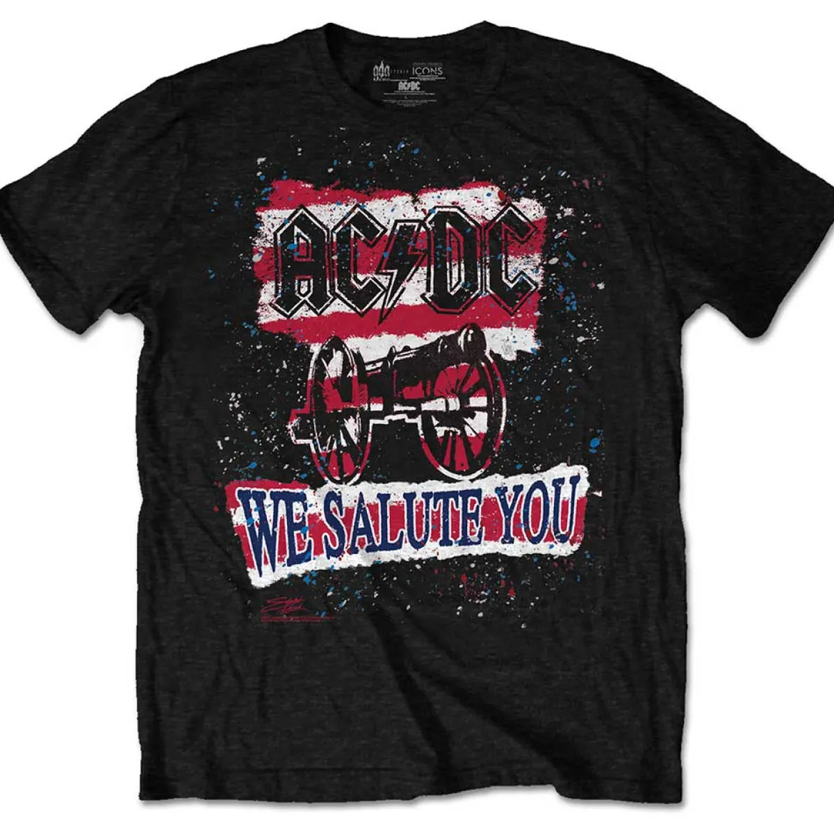 Hot AC/DC We Salute You Stripe -T-paita T-Paidat|Bändipaidat