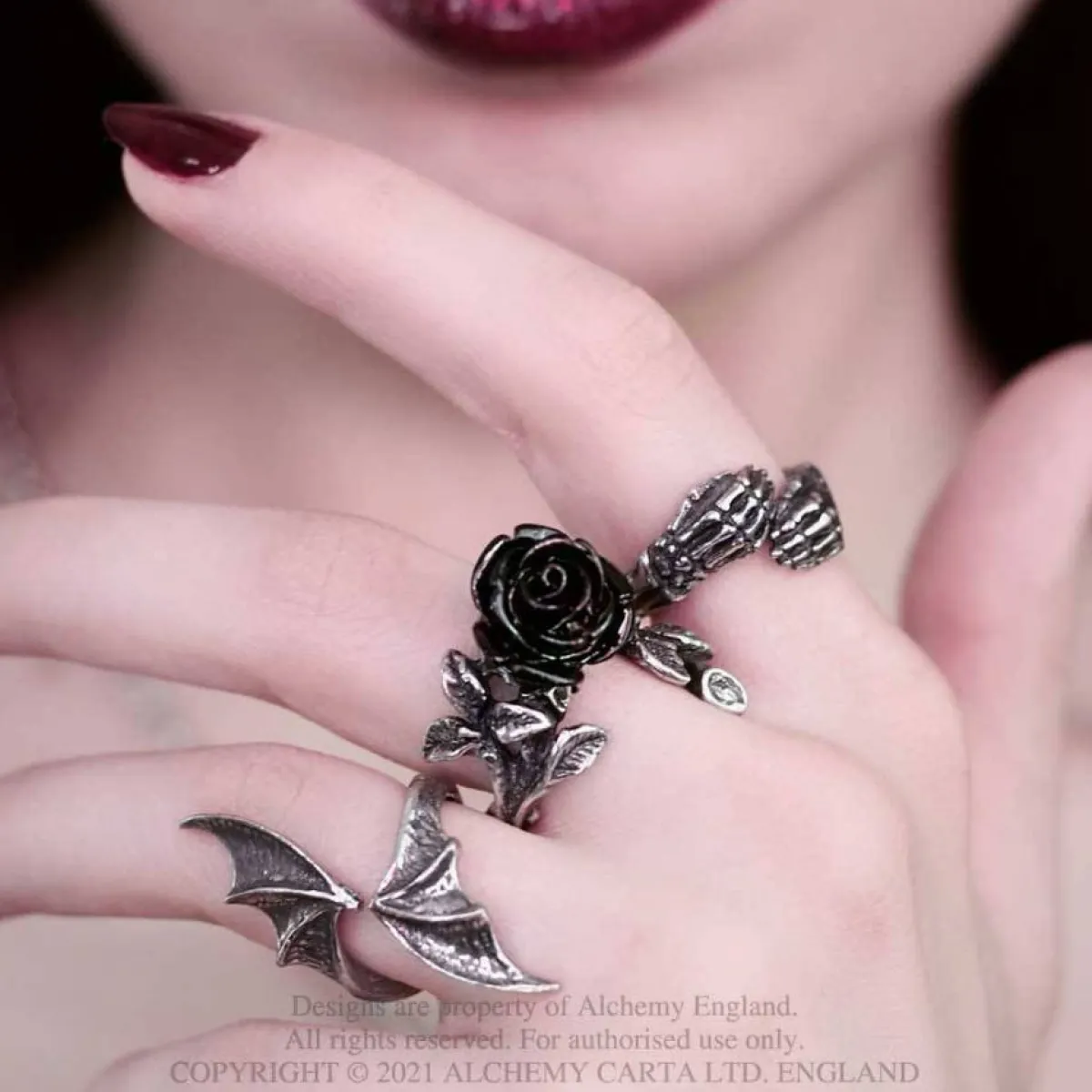 Discount Alchemy Wild black rose - Sormus Sormukset