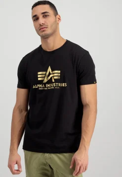 Best Basic Foil Print - T-Paita, musta-kulta Urban Wear Katukamaa|Sport