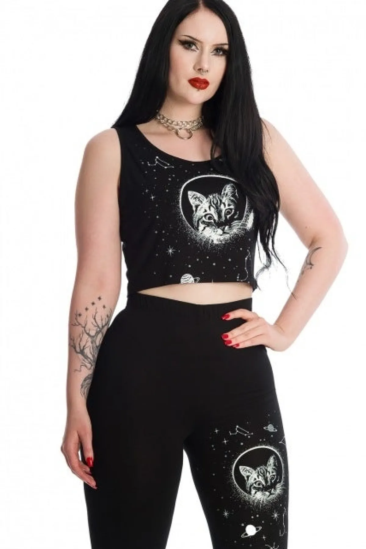 Online Space Kitty - Crop toppi Kissateema|Topit