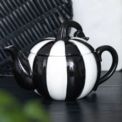 Sale Black and White Striped Pumpkin - Teekannu Goottikamaa|Teeastiat