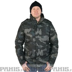 M65 Army - Talvitakki irroitettavalla vuorella, darkcamo Takit|Camot