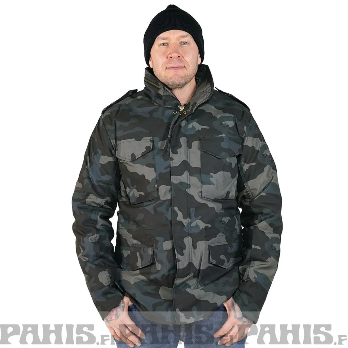 M65 Army - Talvitakki irroitettavalla vuorella, darkcamo Takit|Camot