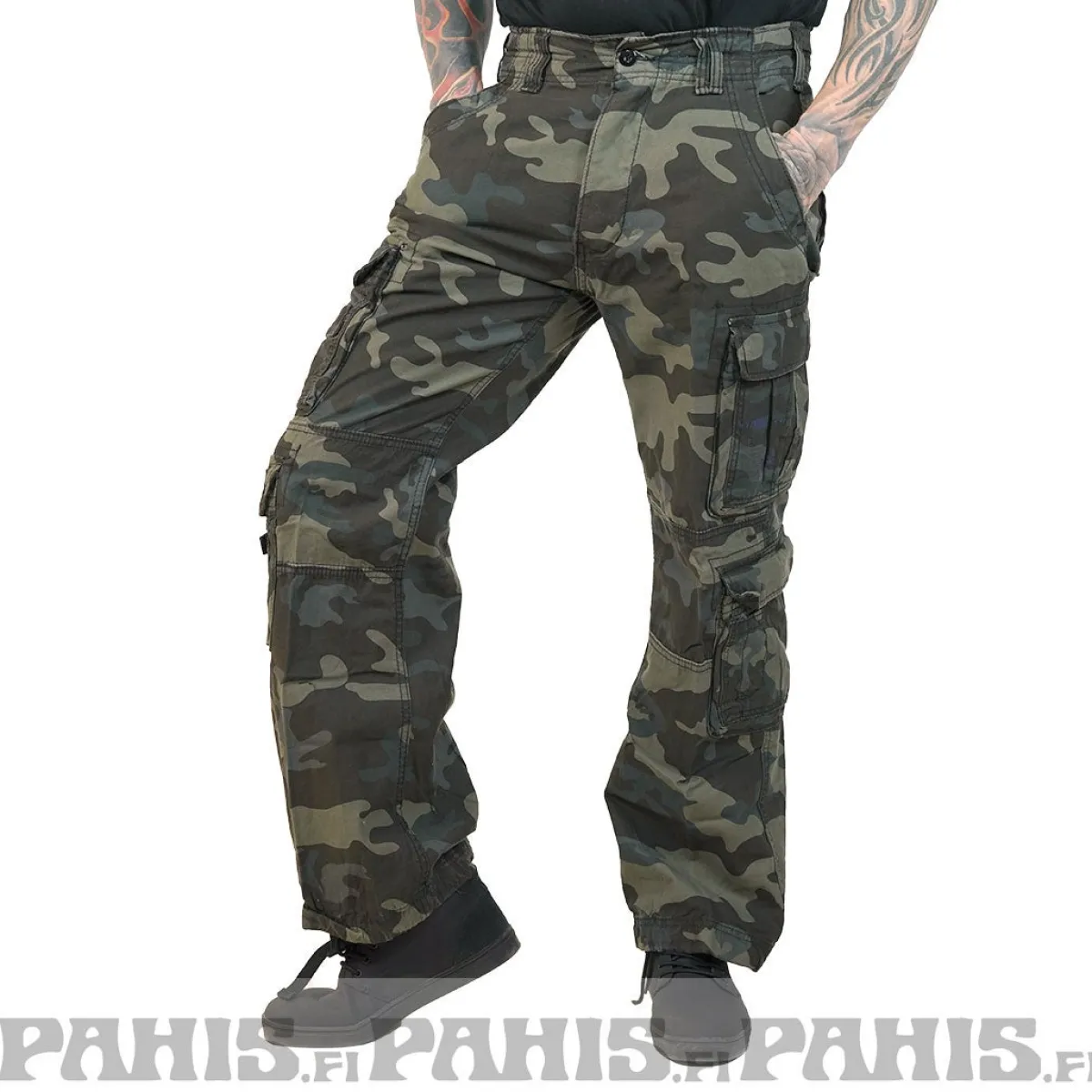 Clearance Pure Vintage Reisitaskuhousut - Darkcamo Housut|Bikerit