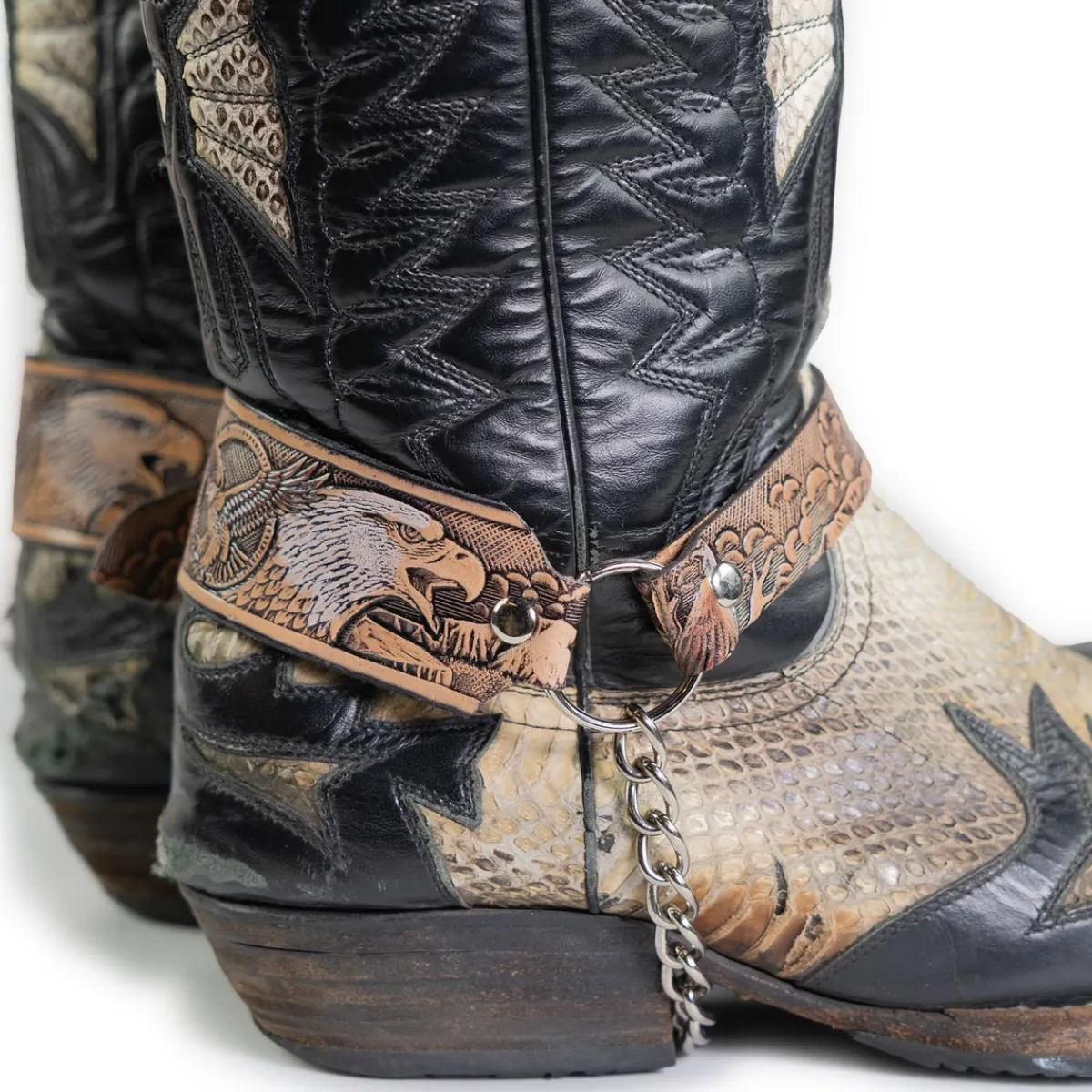 Online Bullet 69 Big white eagle, black - Bootsiremmit 2kpl Jalkinevarusteet|Kantri & Western