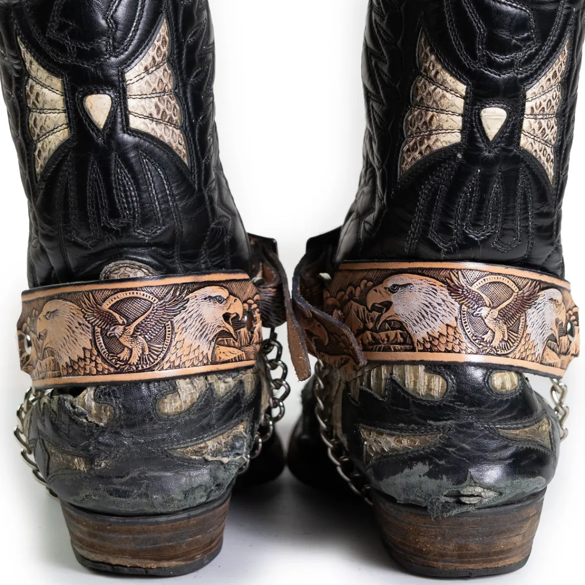 Online Bullet 69 Big white eagle, black - Bootsiremmit 2kpl Jalkinevarusteet|Kantri & Western