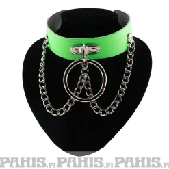 Best Bullet 69- Choker, Ring and chain Fluorescent Green Chokerit|Festarikamaa