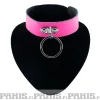 New Bullet 69- Choker, 2 row medium ring, Fluorescent Pink Chokerit