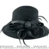 Online Hattu - Black felt with bow and feathers Naamiaisasut|Lierihatut