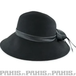 Online Hattu - Black felt with bow and feathers Naamiaisasut|Lierihatut