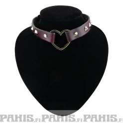 Clearance Bullet 69Row Conical with Heart - Choker, Burgundy Chokerit|Pikkutuhmaa
