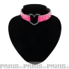 Hot Bullet 69Row Conical with Heart - Choker, Fluorescent Patent Pink Chokerit|Pikkutuhmaa