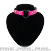 Discount Bullet 69Row Conical with Heart - Choker, Fluorescent Pink Chokerit|Pikkutuhmaa
