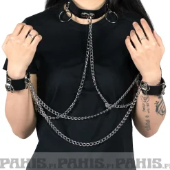 Clearance 2 row plain with rings - Choker & Käsiraudat Goottikamaa|Pikkutuhmaa