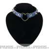 Online Bullet 69Row Spike with Heart - Choker, Blue Chokerit|Punk!