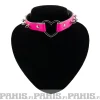 Outlet Bullet 69Row Spike with Heart - Choker,Fluorescent Pink Chokerit