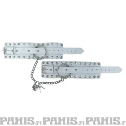 Clearance 2 row with key chain and padlock - Käsiraudat, white Goottikamaa|Pikkutuhmaa