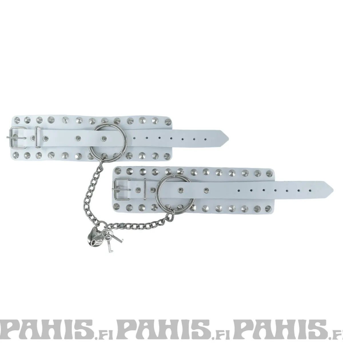 Clearance 2 row with key chain and padlock - Käsiraudat, white Goottikamaa|Pikkutuhmaa