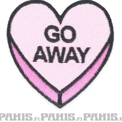 New Candy Heart Go Away - kangasmerkki Haalarimerkit|Kangasmerkit