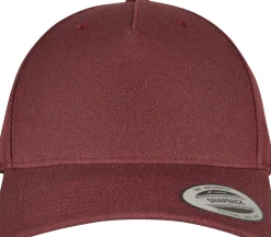 Hot Classics 5-Panel Premium curved visor snapback - Lippis, maroon Lippikset