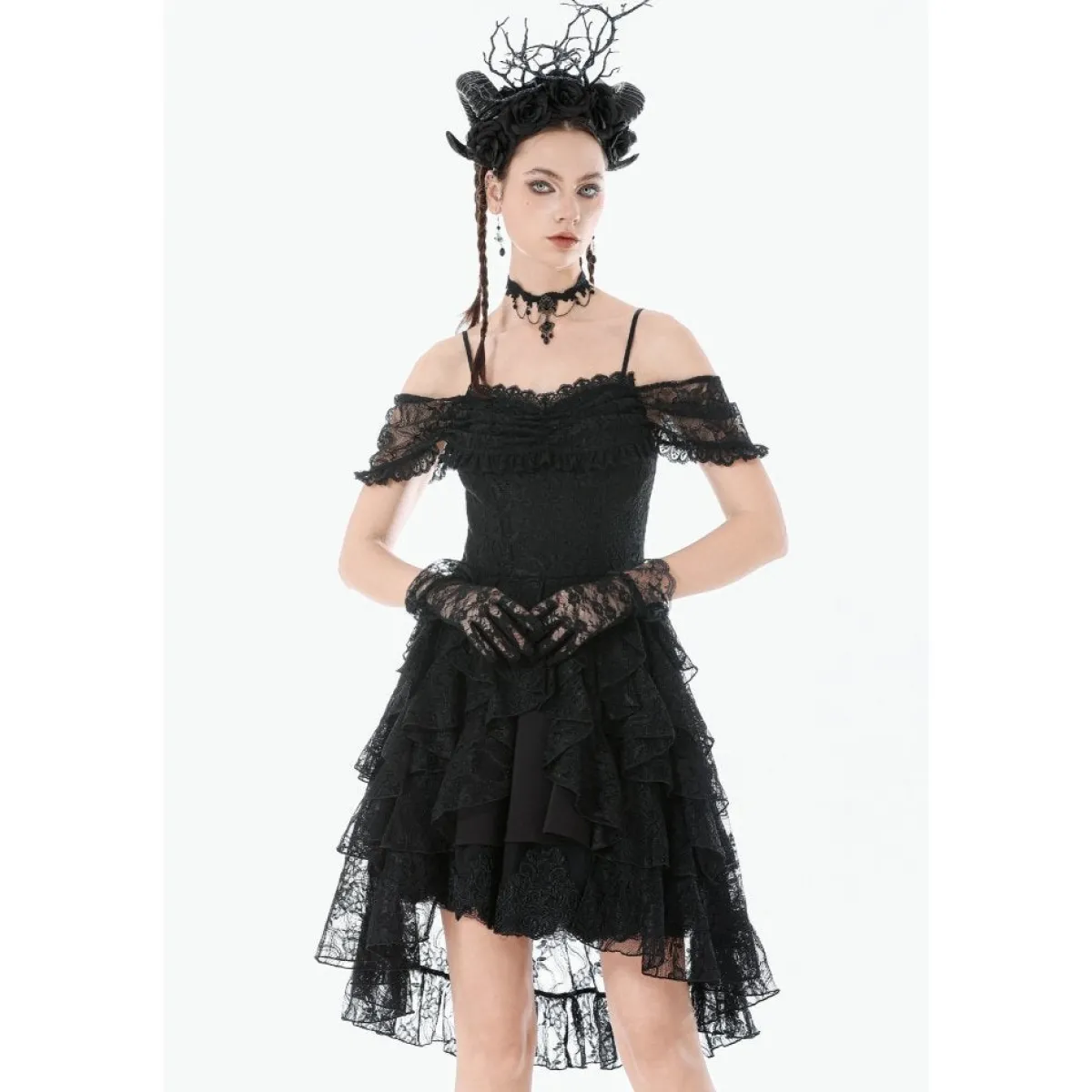 Clearance Gothic Lace Layered High-low - Mekko Mekot|Goottikamaa