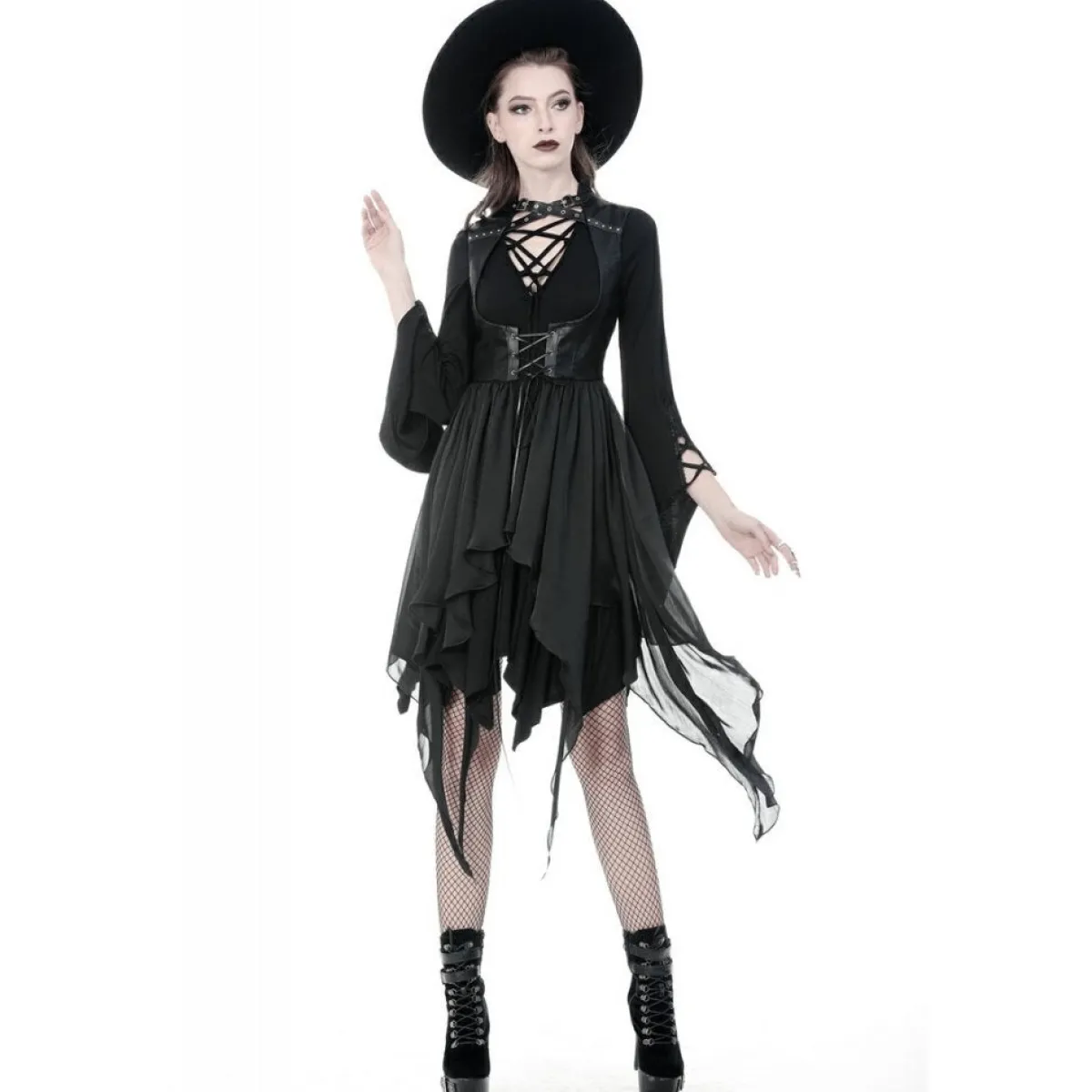 Outlet Punk Asymmetric Chiffon – Liivi Mekot|Goottikamaa