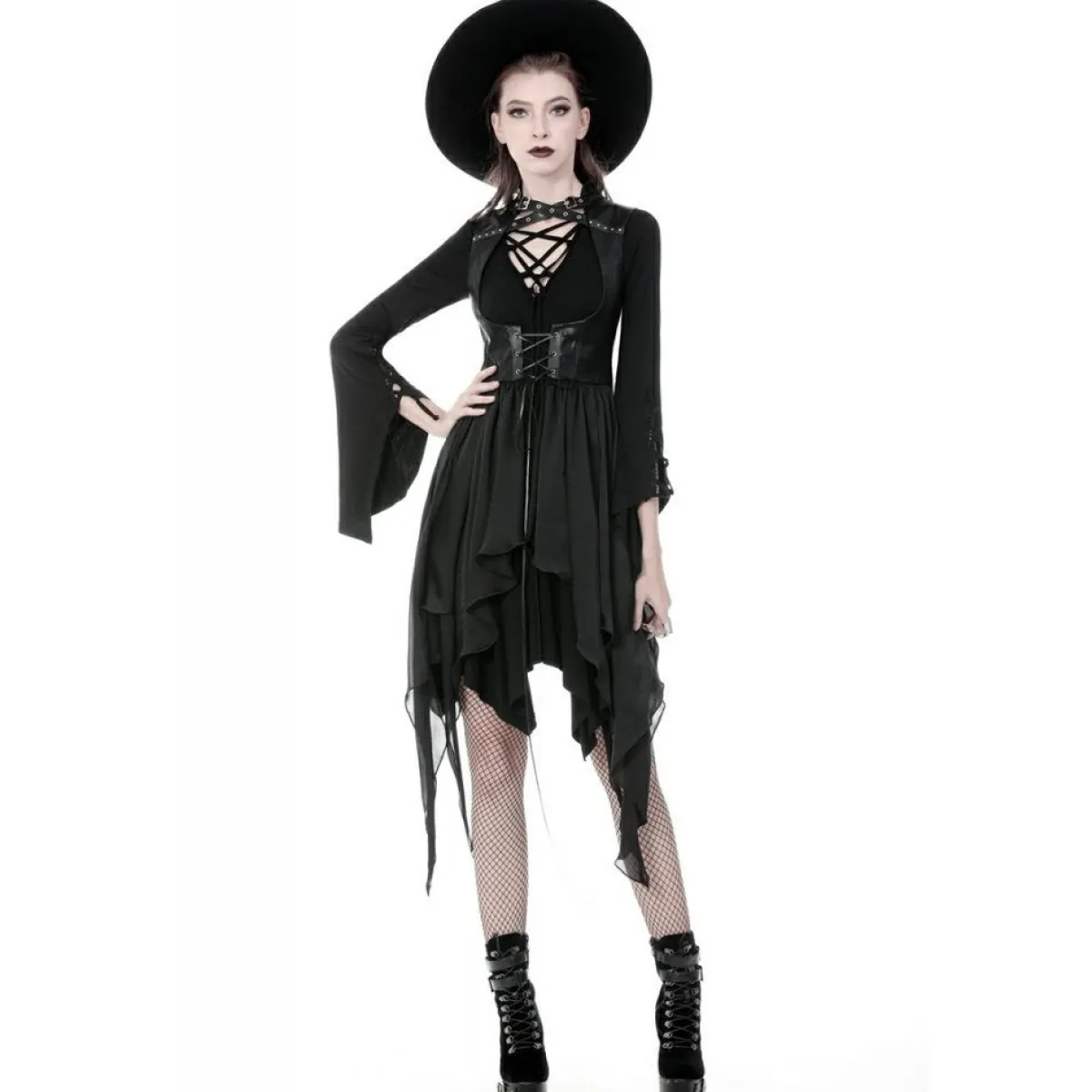 Outlet Punk Asymmetric Chiffon – Liivi Mekot|Goottikamaa