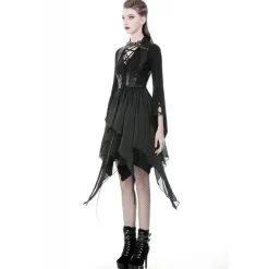 Outlet Punk Asymmetric Chiffon – Liivi Mekot|Goottikamaa