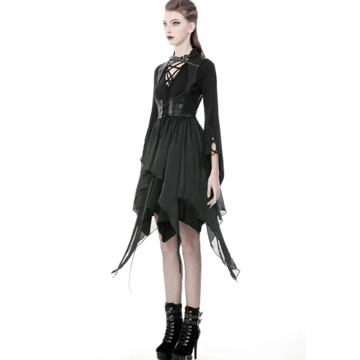Outlet Punk Asymmetric Chiffon – Liivi Mekot|Goottikamaa