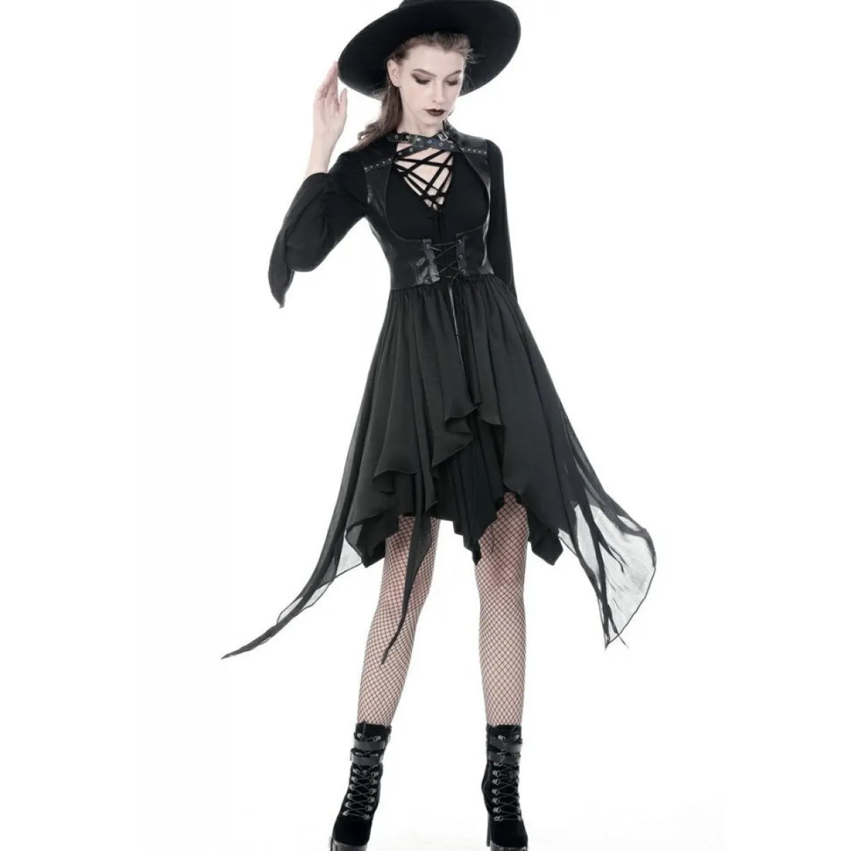 Outlet Punk Asymmetric Chiffon – Liivi Mekot|Goottikamaa