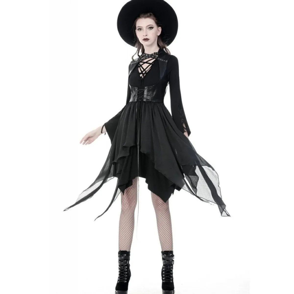 Outlet Punk Asymmetric Chiffon – Liivi Mekot|Goottikamaa
