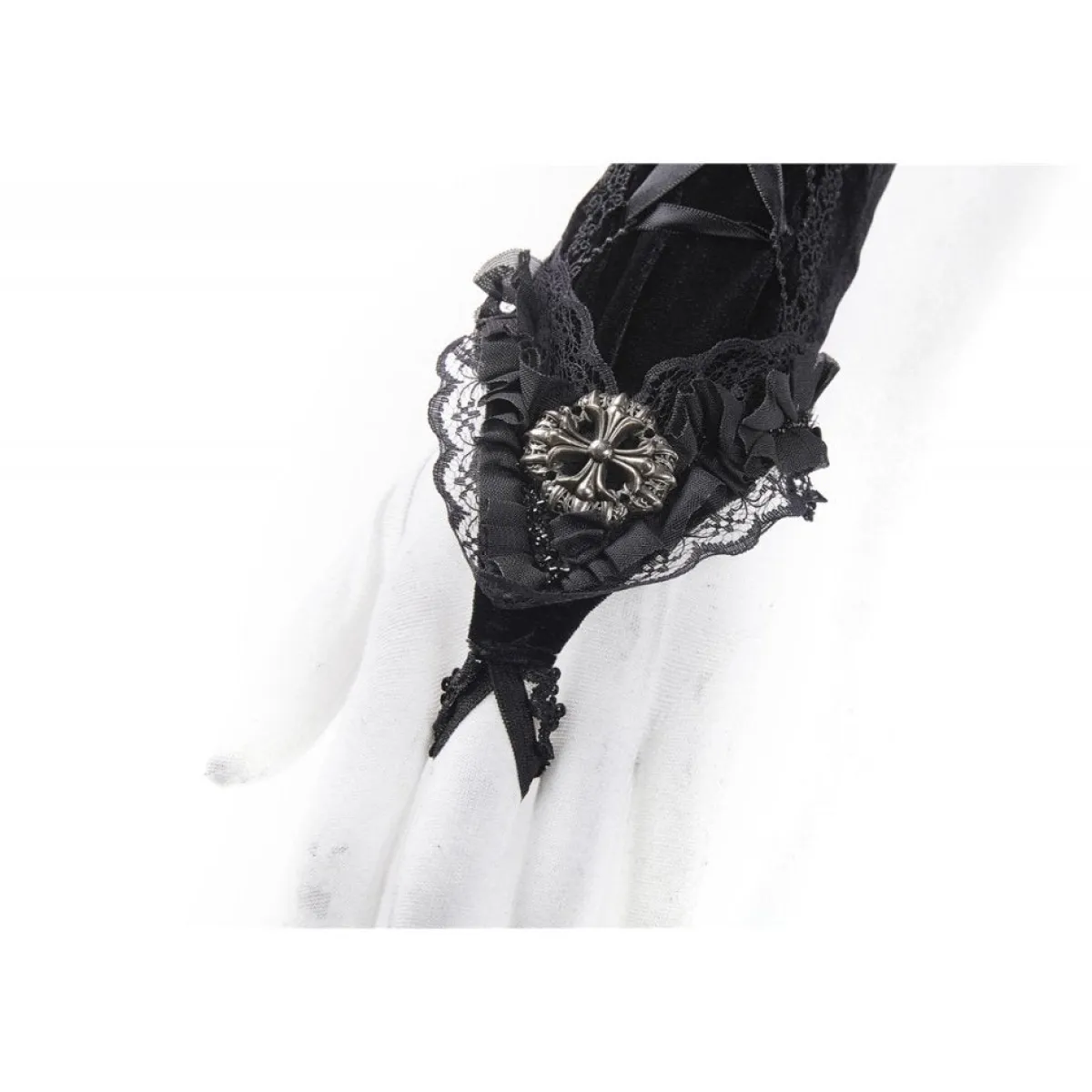 Clearance Velvet Lace Up - Käsineet Käsineet