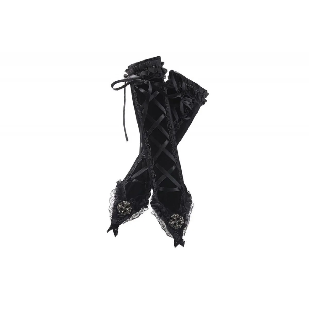 Clearance Velvet Lace Up - Käsineet Käsineet