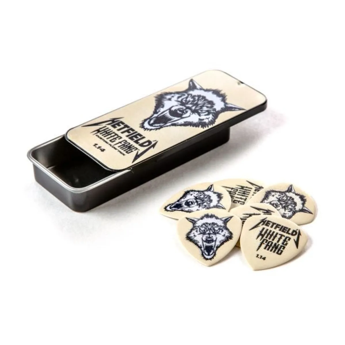 New 1,14mm Hetfield's White Fang - Plektrasetti 6kpl Metallica|Plektrat