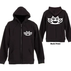 New Five Finger Death Punch: Knuckles- Unisex vetoketjuhuppari, musta Hupparit|Bändipaidat