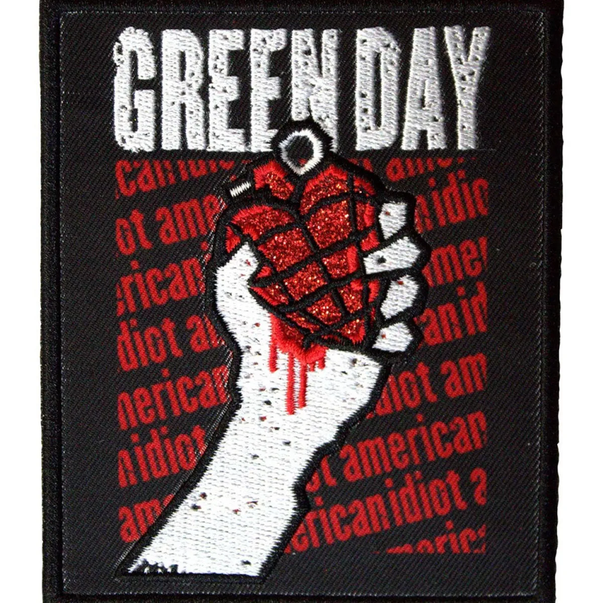 Hot Green Day: American Idiot text repeat - Kangasmerkki Green Day|Kangasmerkit