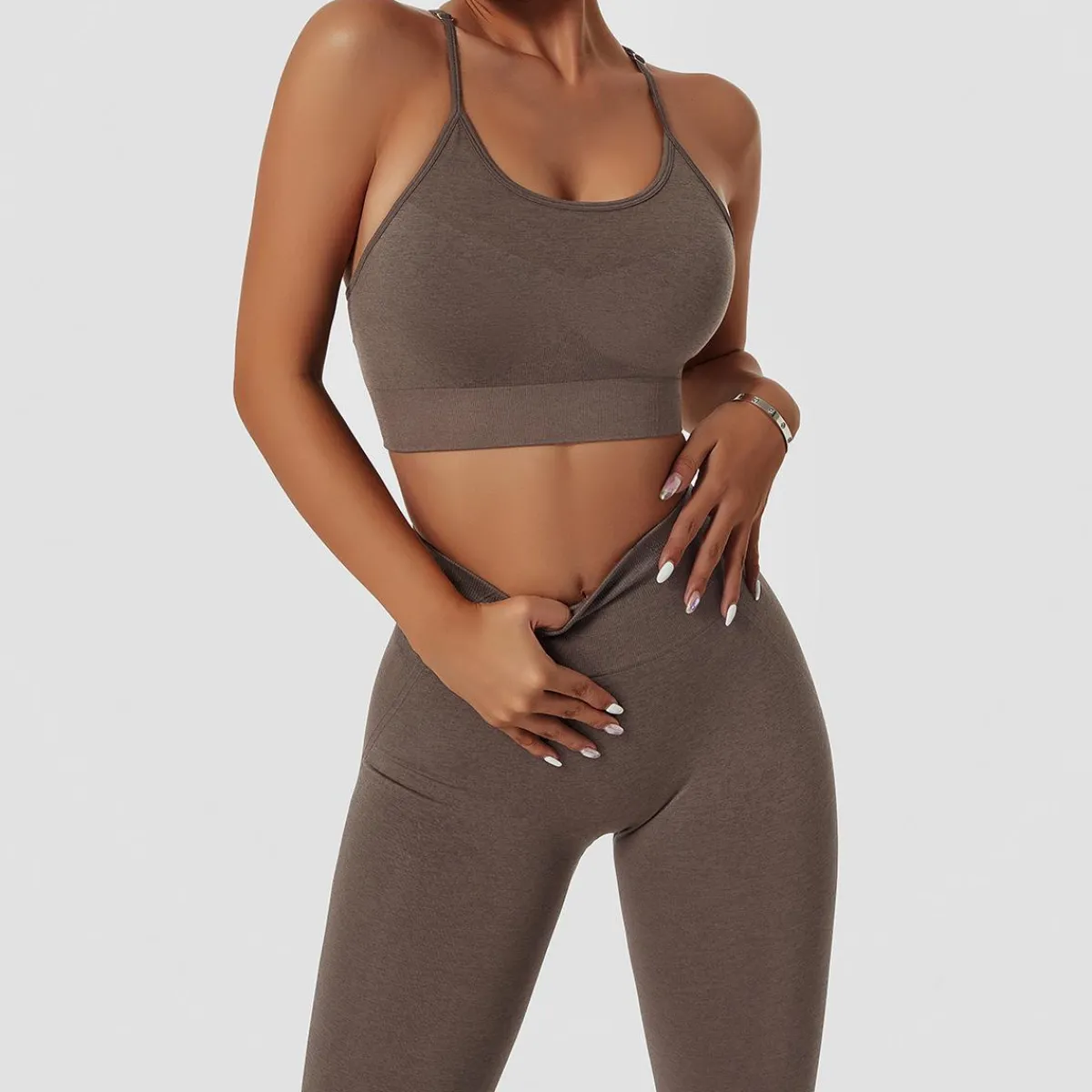 Hot High waist scrunch - leggingsit, ruskea Leggingsit|Urban Wear Katukamaa