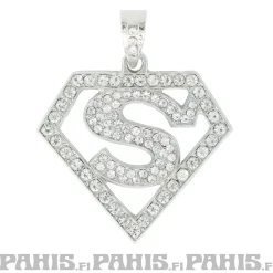 Clearance Hopeanvärinen kaulakoru - Superman Hip Hop & Räp|Kaulakorut