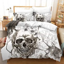 Outlet Ink skull - Pussilakana + tyynyliina Bikerit|Goottikamaa