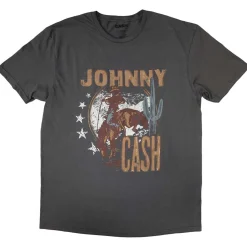 Clearance Johnny Cash: Cowboy - T-paita, harmaa T-Paidat|Bändipaidat