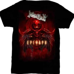 Hot Judas Priest Epitaph Red Horns - T-paita Bändipaidat|Bändipaidat