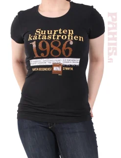 Discount Katastrofi 1986 Lady Fit T-paita 40-Vuotiaalle|Katastrofi Paidat