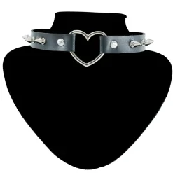 Sale Keinonahka choker - Heart and studs Goottikamaa|Punk!