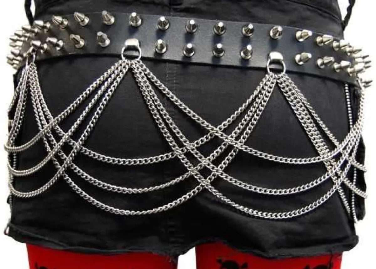 Killer Rivets With Chain - Nahkavyö Goottikamaa|Vyöt & Niittivyöt