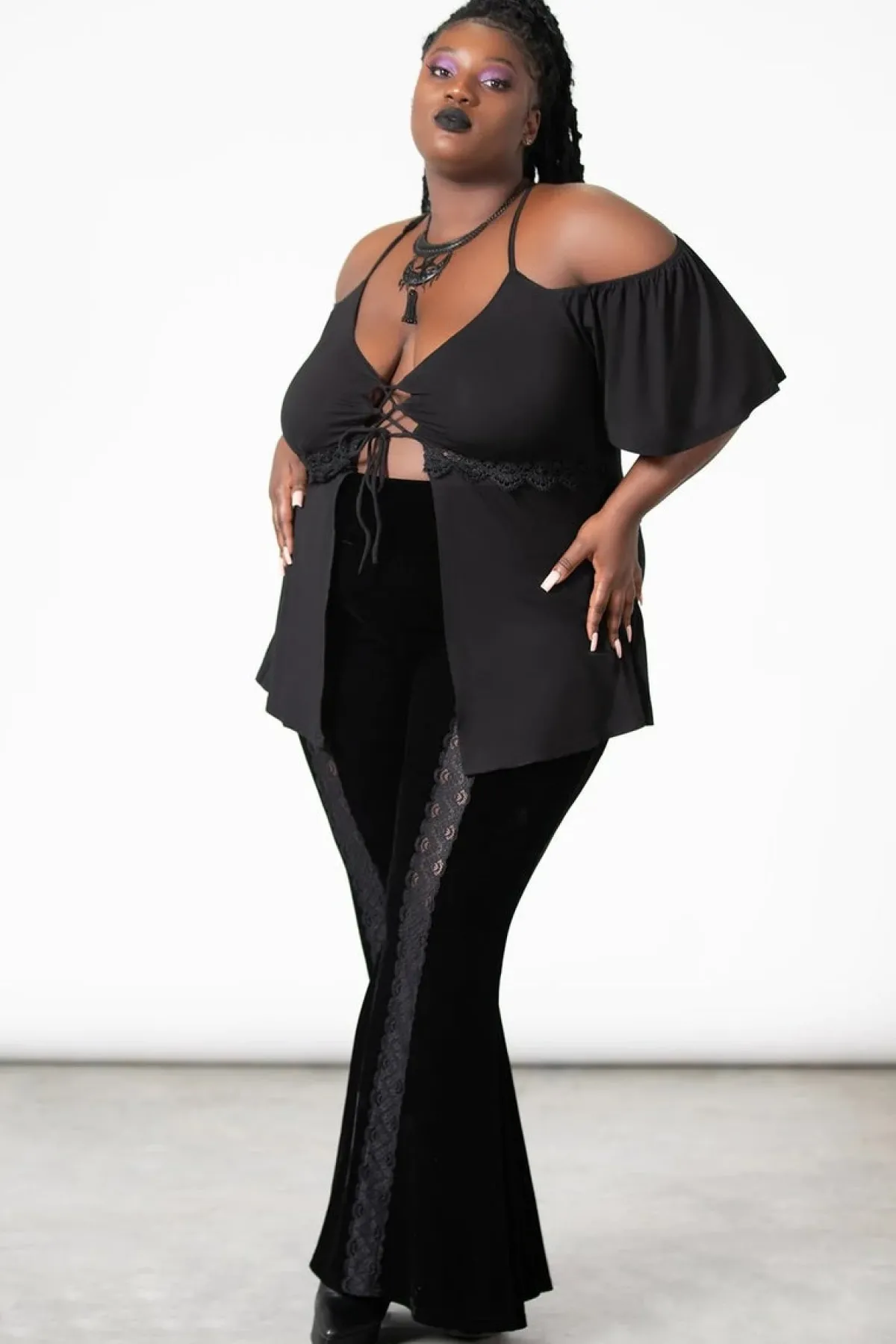Hot Amber Bat - Cold shoulder toppi Topit