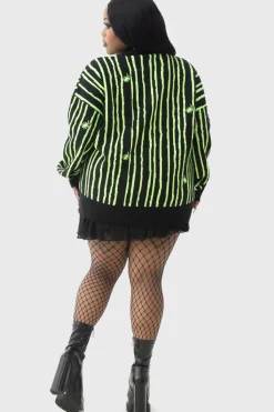 Outlet Beetlejuice, Beetlejuice, Beetlejuice Intarsia - Neuletakki Neuleet|Goottikamaa