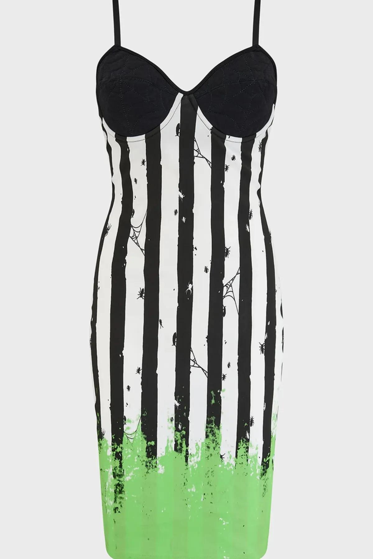 Discount Distressed Stripe Bodycon -Mekko Mekot|Beetlejuice