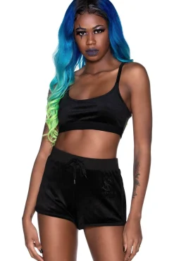Best Just Cropped Up - Velour Bralette, black Goottikamaa|Sport